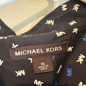 Michael Kors Black Shirt with Blue and White MK Logo